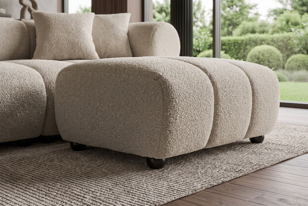 Stool ADLON 100cm bouclé champagne greige