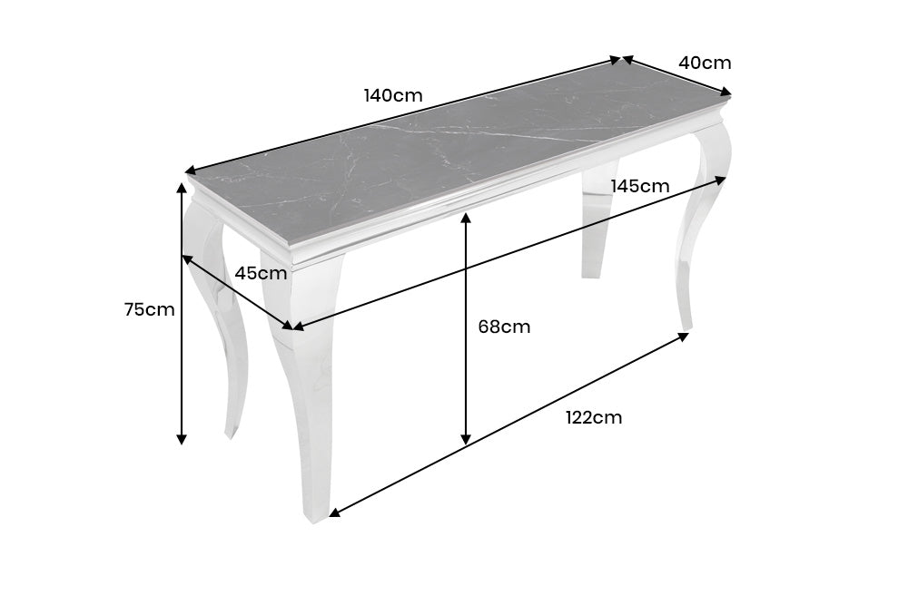 Konsole MODERN BAROCK 140cm Chrom Sinterstein