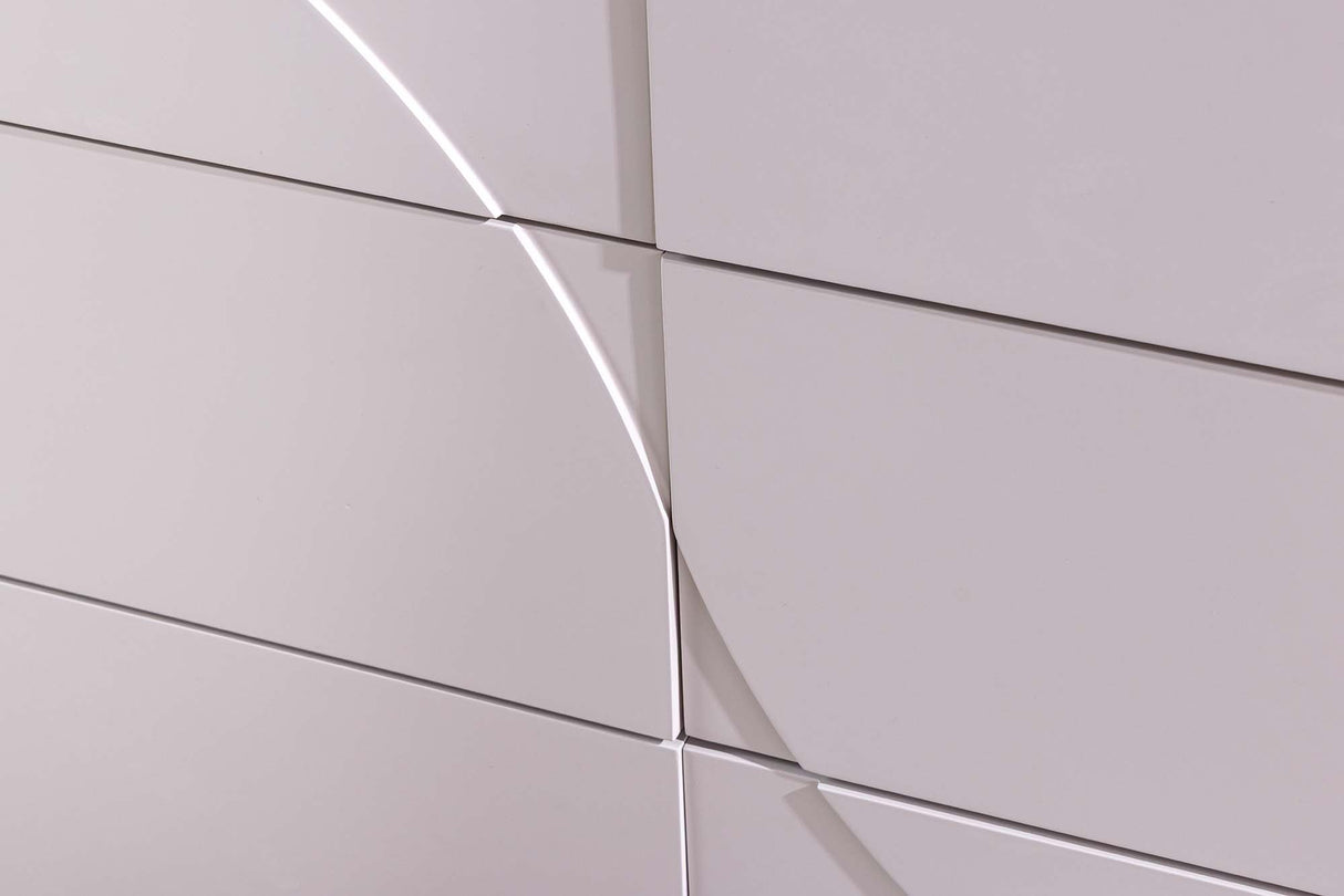 Sideboard SAVOY 150cm 3D white w/ white marble ceramic top