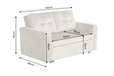 Schlafsofa SMART 140cm 2-Sitzer Samt Grün