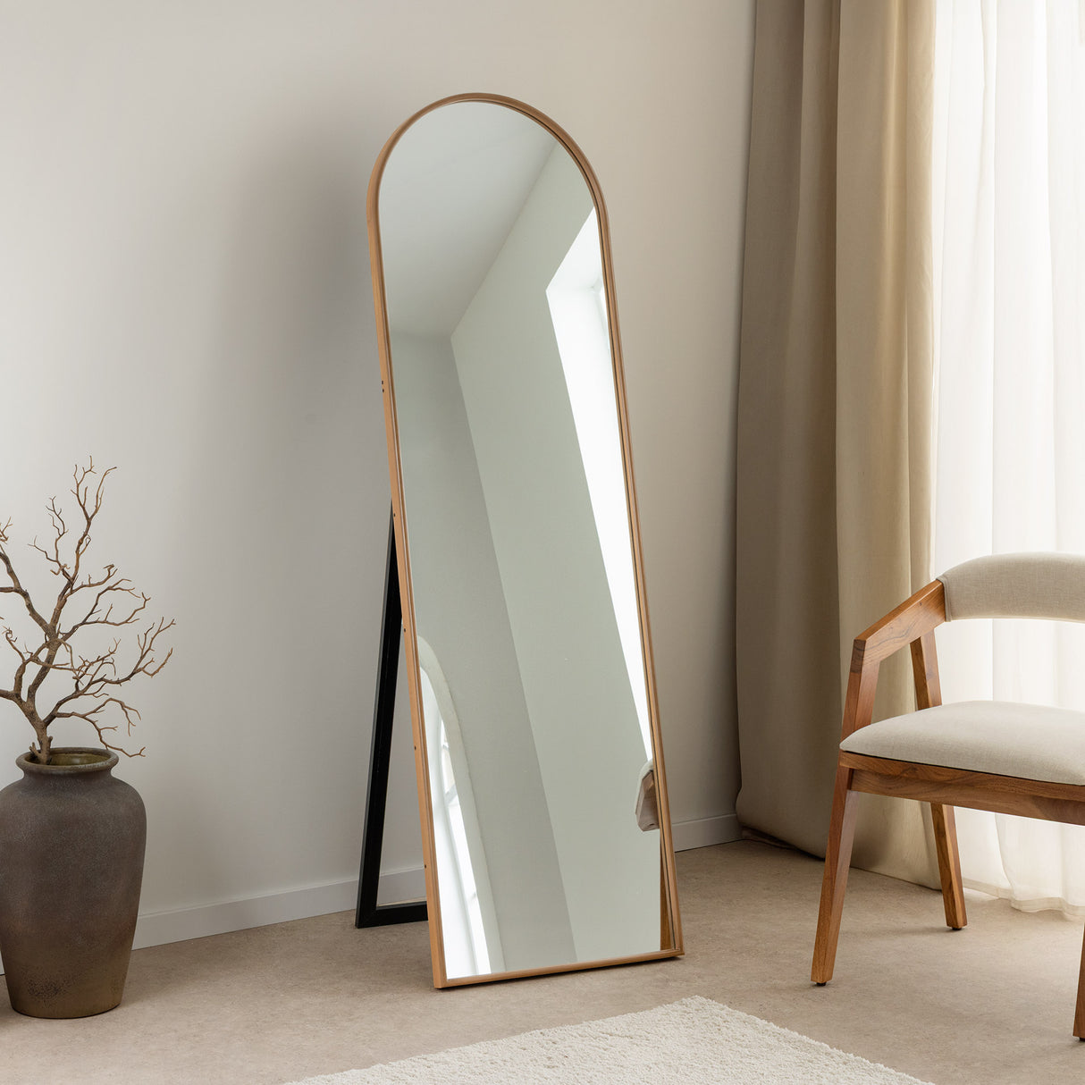 Standing mirror PORTRAIT 165cm oak wood veneered