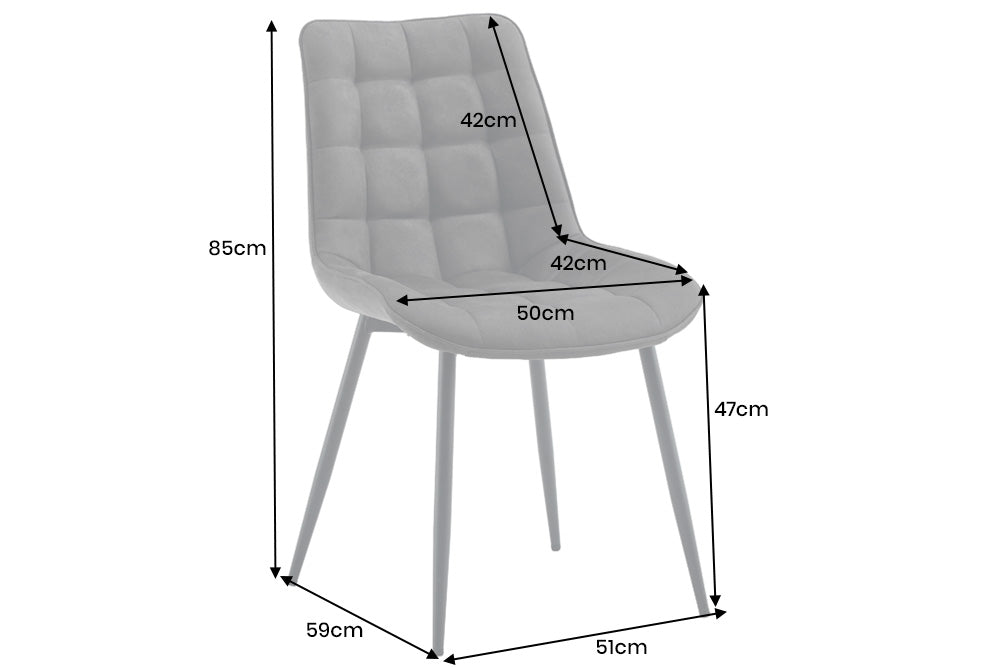 Stuhl ROADSTAR Microfaser dunkelgrau mit schwarzen Metallbeinen