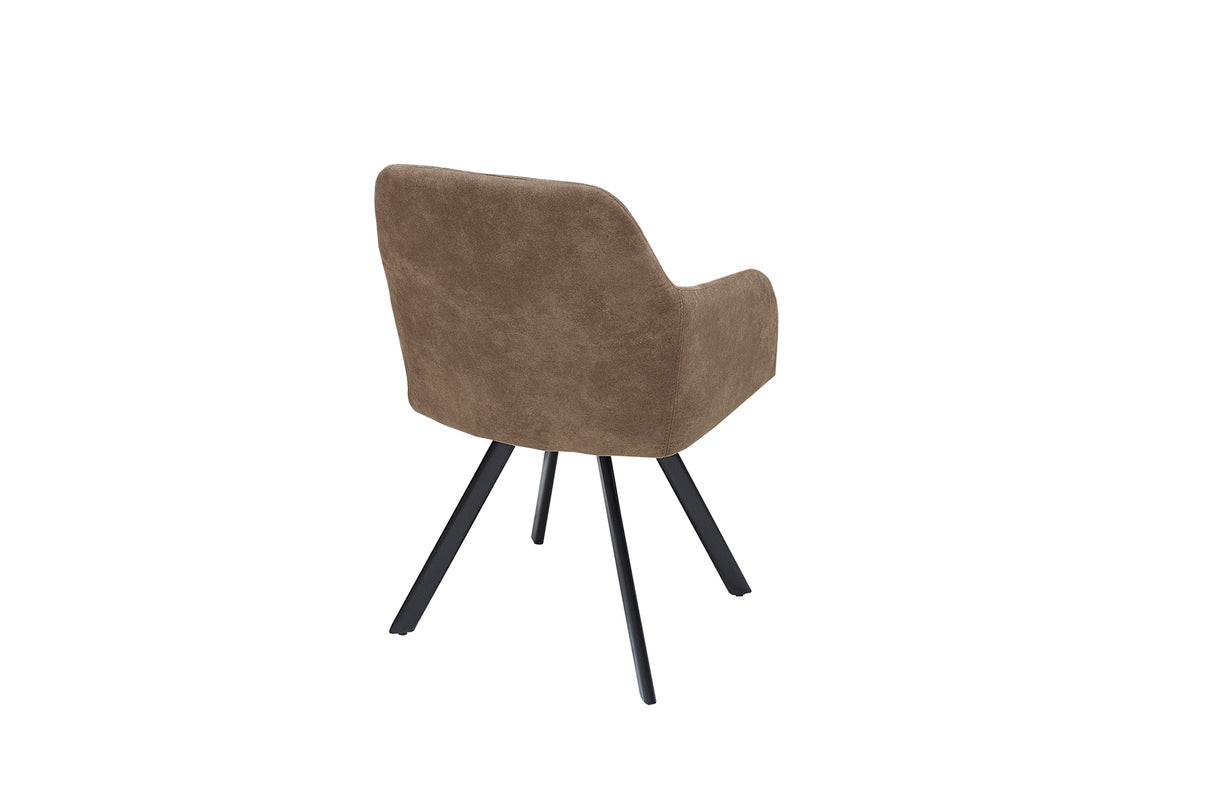 Stuhl LUCCA mit Armlehnen Mikrofaser taupe braun 