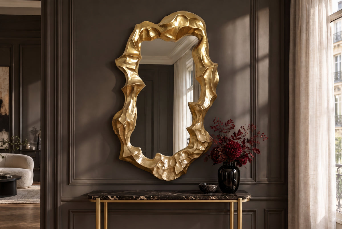 Wandspiegel VENETIA 150cm asymmetrische organische Form gold