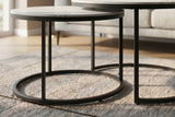 Coffee table ELEGANCE 75cm set of 2 ceramic white