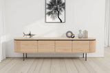 TV-Board ATELIER 200cm natural oak wood look w/ black legs