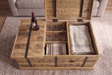 Coffee table BODEGA 100cm w/ wine shelf and storage space mango wood natural