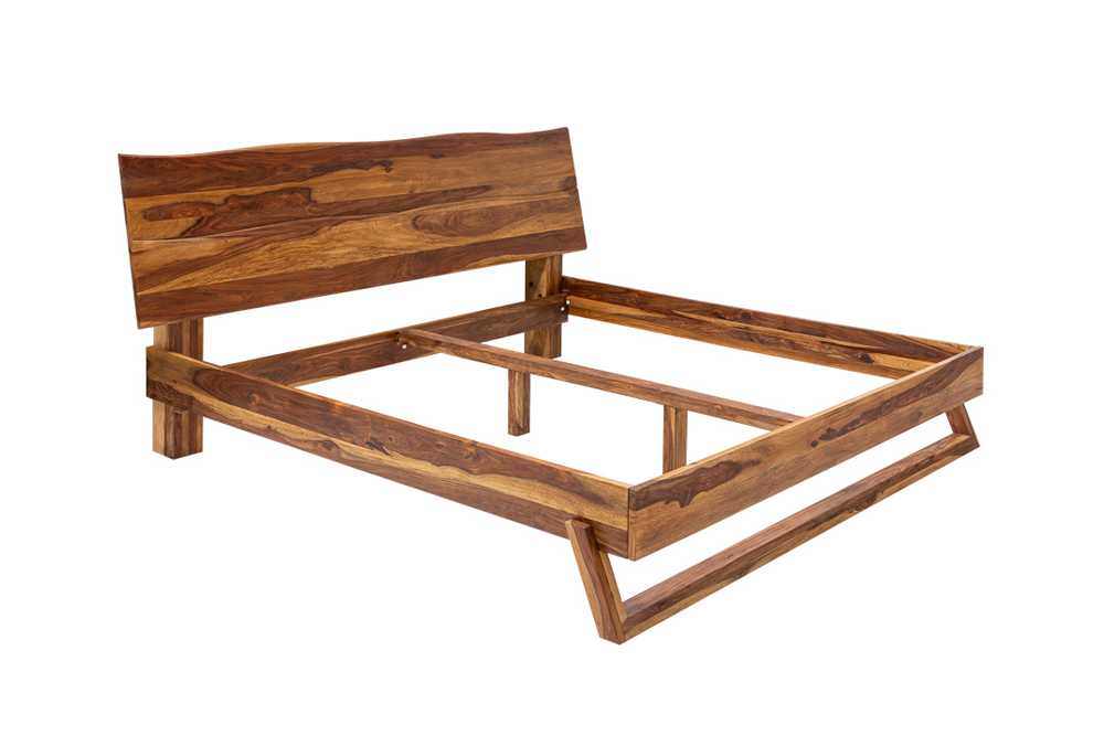 Bett AMAZONAS 180x200cm Baumstamm Sheeshamholz braun