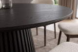 Dining table VALHALLA WOOD Ø 140cm round oak wood veneered black