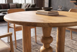 Dining table ARTE 120cm round sculptural legs mango wood natural
