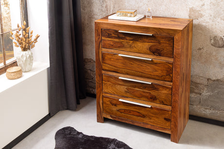 Dresser PURE 100cm sheesham wood brown stone finish