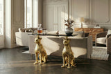 Console PANTHER 105cm gold metal w/ marble top
