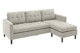 Corner sofa STOCKHOLM 220cm 3-seater spring core cord greige