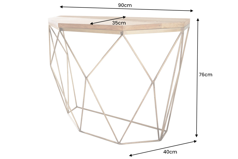 Konsole DIAMOND 90cm Mangoholzplatte