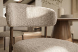 Stuhl BELFORT m. Metallbeinen Strukturstoff Taupe Beige Braun