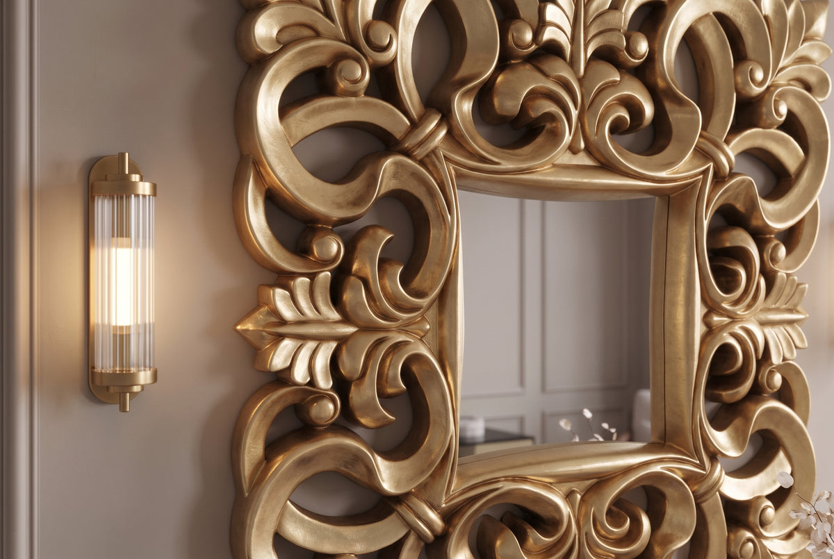 Wall mirror VENICE BAROCK 75cm antique gold