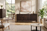 Sideboard TRIBAL 180cm 3D Antik-Look Mangoholz dunkelbraun