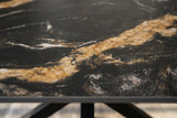 Dining table GALAXIE 160cm w/ star frame aurora oro ceramic black gold sand