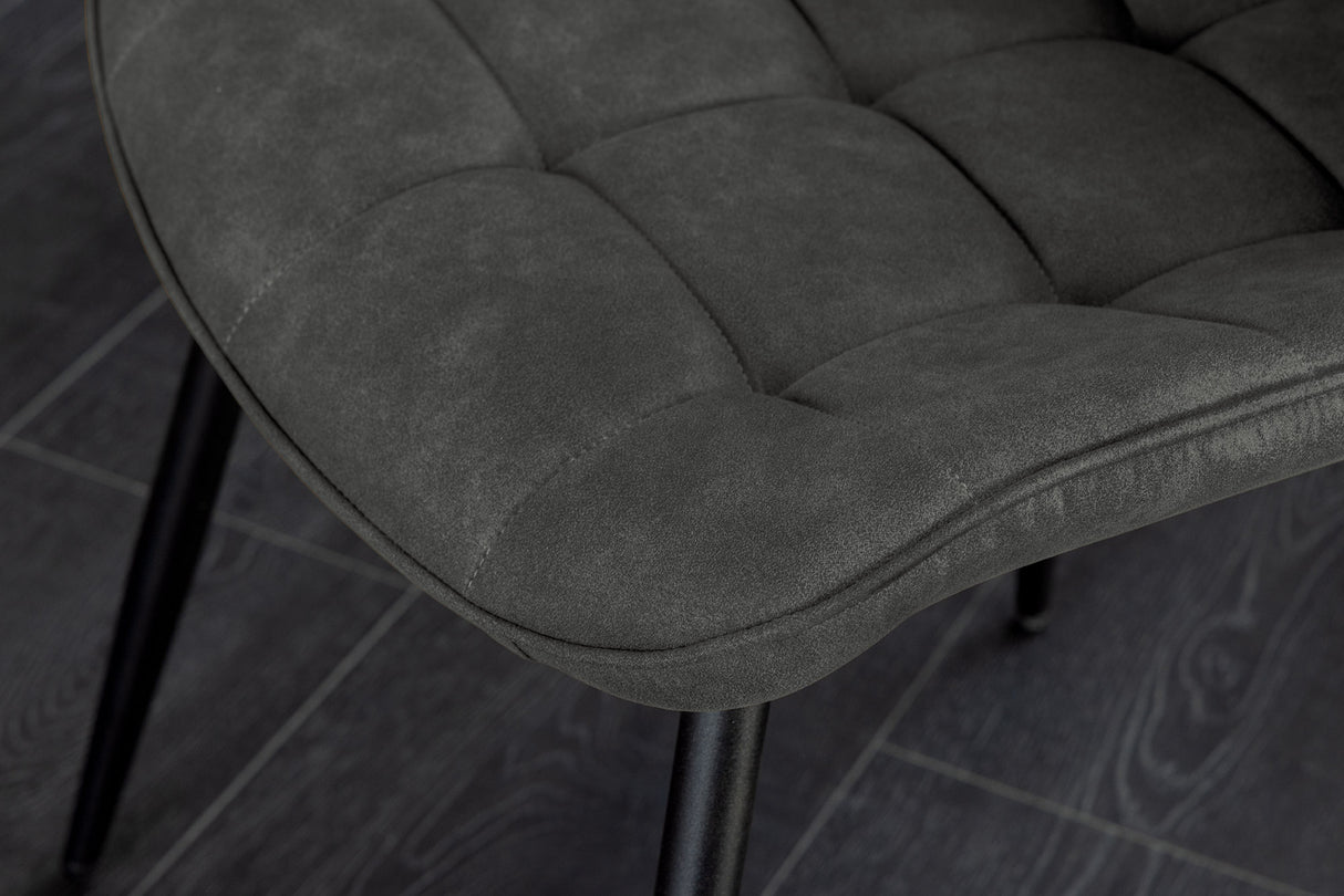 Stuhl ROADSTAR Microfaser dunkelgrau mit schwarzen Metallbeinen