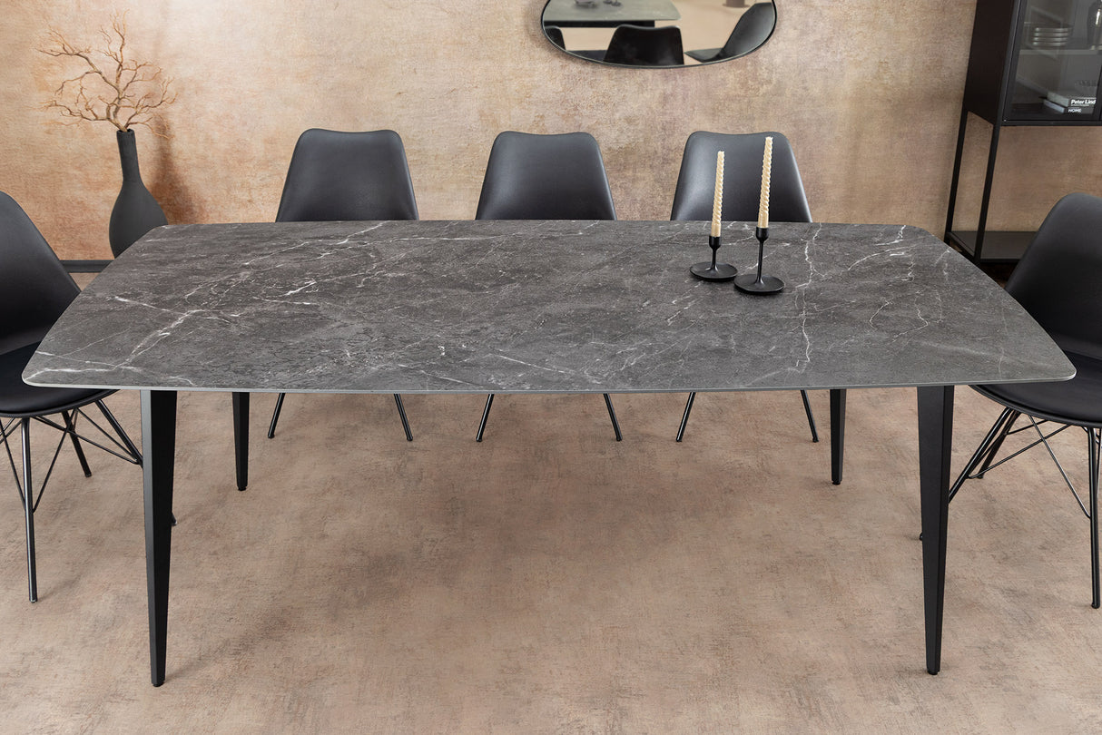 Dining table MILANO 160cm ceramic anthracite marble