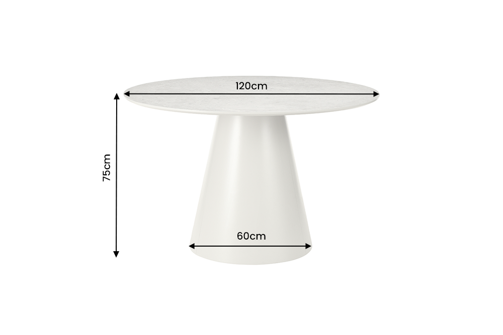Esstisch VOGUE 120cm rund grau Steinoptik