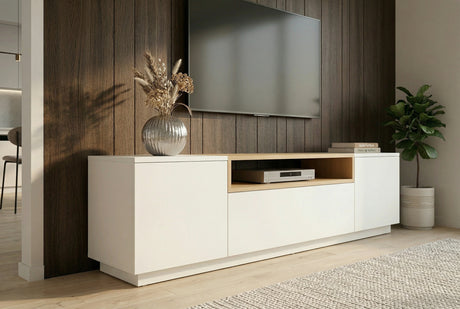 TV-Platte LOFT 160 cm weiß natur