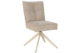 Swivel chair LUGANO 360° auto-return spring core chenille tweed taupe beige