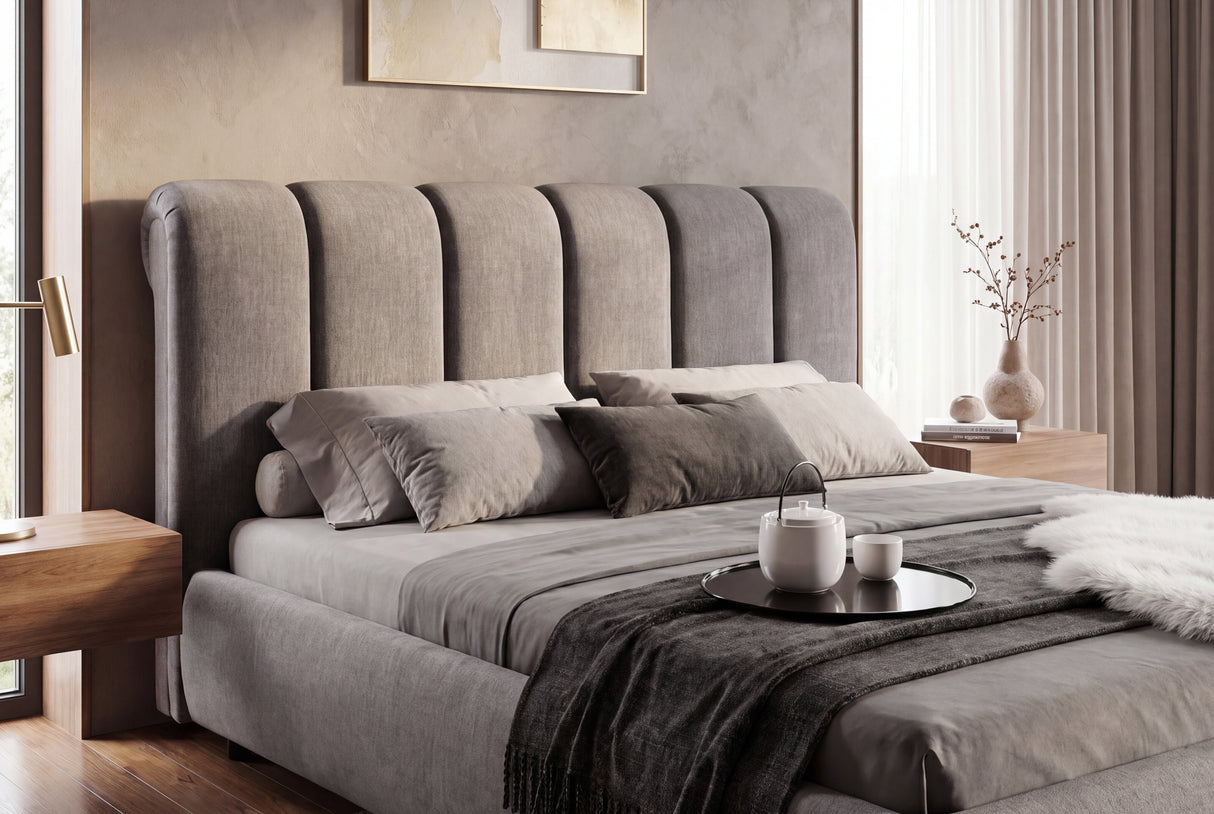 Bed MILANO 180x200cm vogue velour velvet grey