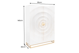 Bar cabinet GOLDEN SUNSET 140cm 3D mango wood white handmade