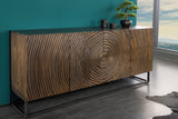 Sideboard ZEN CIRCLE 180cm 3D Mangoholz schwarzbraun