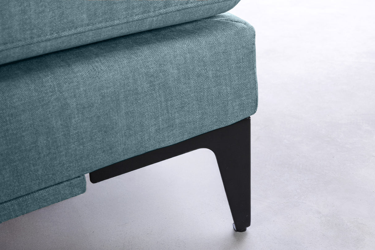 Ecksofa SIGNUM XL 315cm 3-Sitzer mit Ottomane rechts Samt Petrol