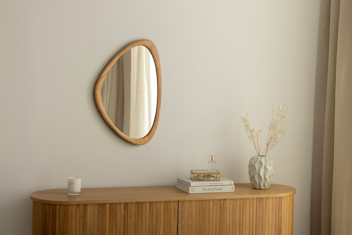 Wall mirror ORGANIC 65cm massive wood oak wood look