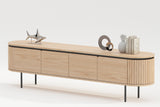 TV-Board ATELIER 200cm natural oak wood look w/ black legs