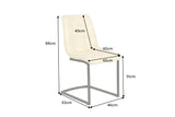 Freischwinger MIAMI quadratische Steppung Cord beige mit schwarzem Metallgestell