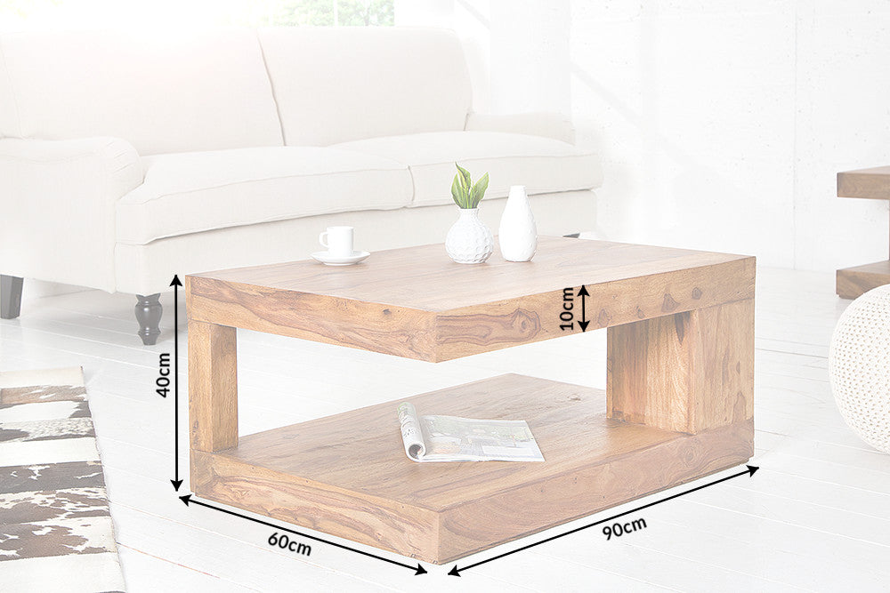 Coffee table GIANT XL 90x60cm sheesham