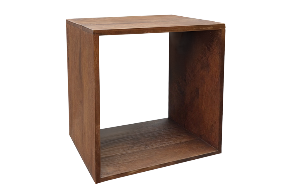 Beistelltisch MAKASSAR 45cm mit Stauraum Mangoholz honigfarben lasiert