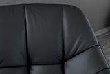 Swivel chair PAPILLON rotatable 180° with armrests leather black