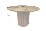 Dining table TRES CHIC Ø 140cm round sheesham wood brown stone finish