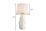 Tischleuchte ELEGANCIA 65cm weiß Lampenschirm Keramik weiß golden