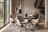 Drehstuhl SIGNATURE 360° drehbar m/ Armlehnen Federkern Samt beige