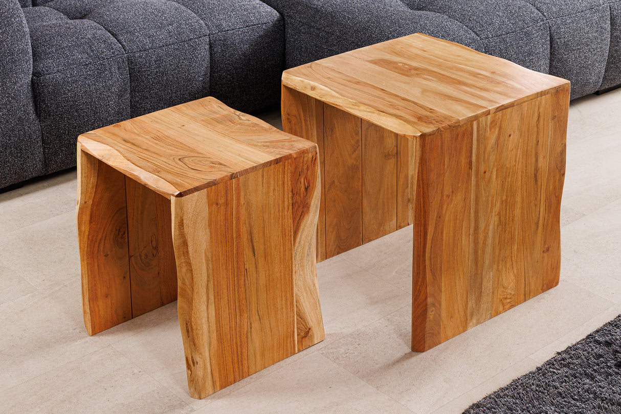 Side table MAMMUT 55cm  Set of 2 acacia wood natural