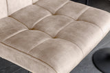 Barhocker MODENA 92-116cm 360° drehbar Samt Champagner-Beige m/ schwarzem Metallgestell