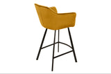 Bar chair LOFT with armrests velvet mustard yellow