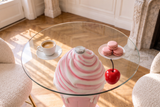 Bistrotisch SOFT POP 75cm pastellrosa mit magnetischer abnehmbarer Kirsche SWEET SOCIETY hauseigenes Design