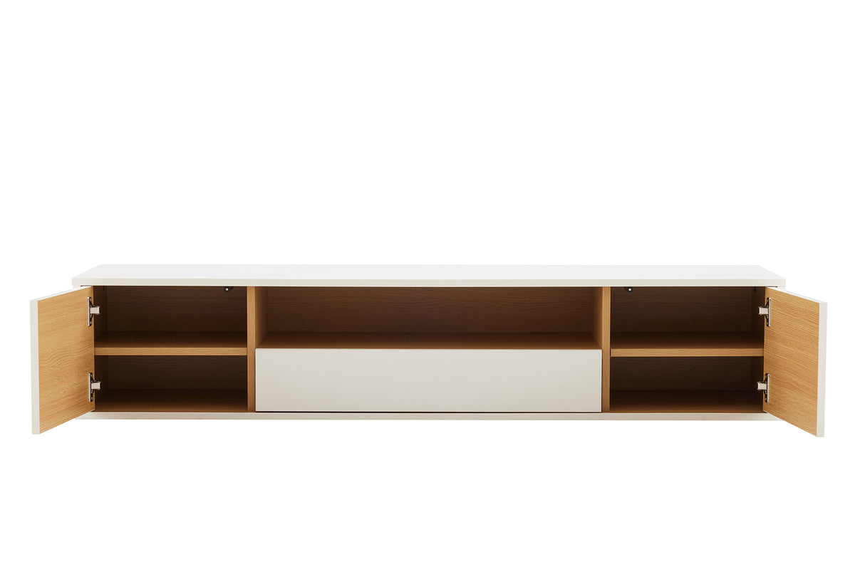 TV-Board LOFT 150cm hanging white natural