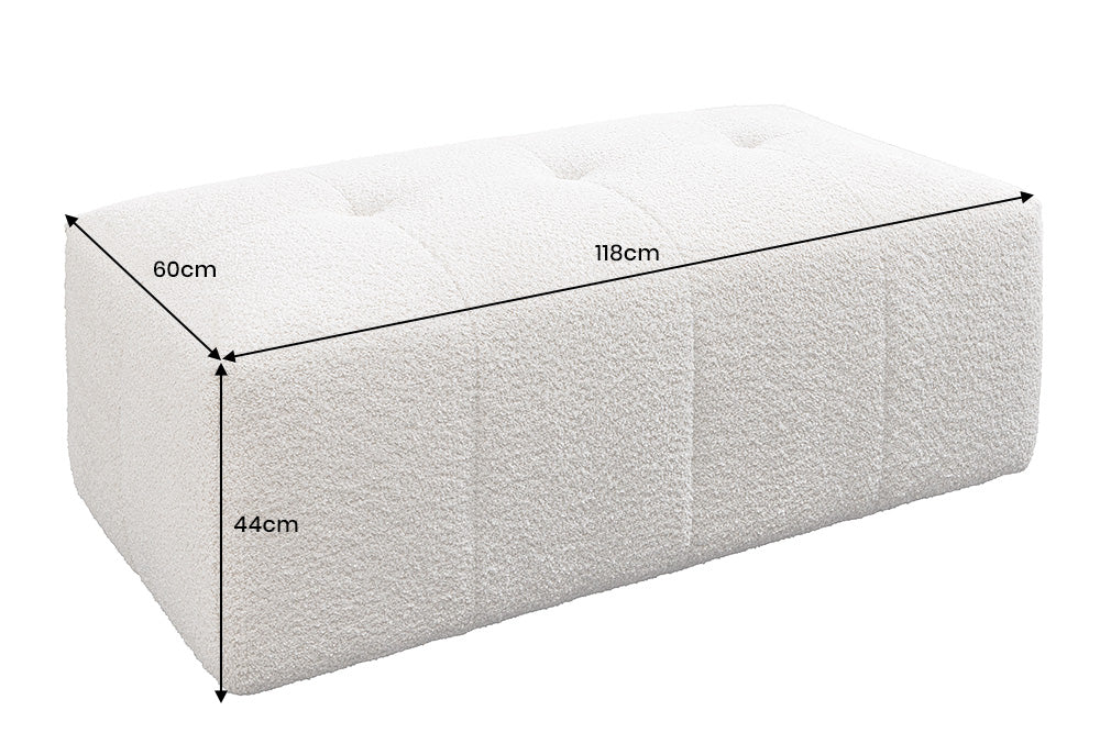 Sofa ROYAL 120cm Federkern Bouclé Champagnerbeige