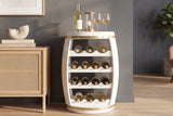 Wine barrel BODEGA 65cm for 14 bottles pine wood white