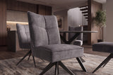 Swivel chair LUGANO 360° auto-return 150 kg load capacity spring core velour velvet grey black