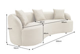 Sofa ATELIER 230cm 3-Sitzer Samt Beige