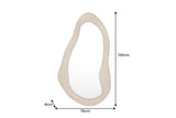 Wandspiegel ORGANIC 130cm vielseitig montierbar horizontal oder vertikal Mangoholz cremig